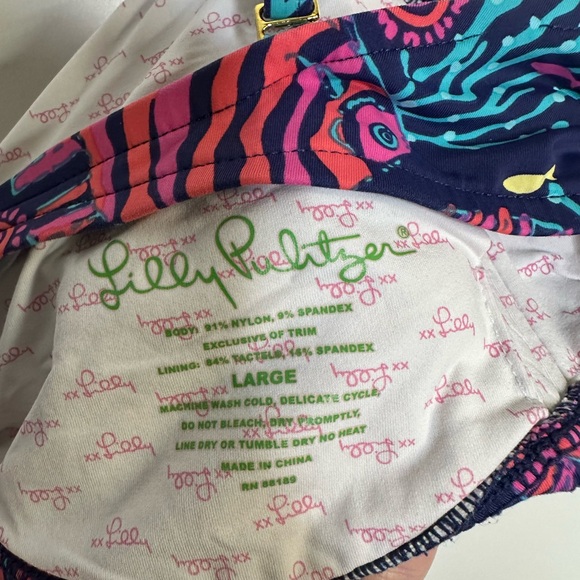 Lilly Pulitzer Fish Reef Colorful Bikini Top Size Large - Picture 6 of 7